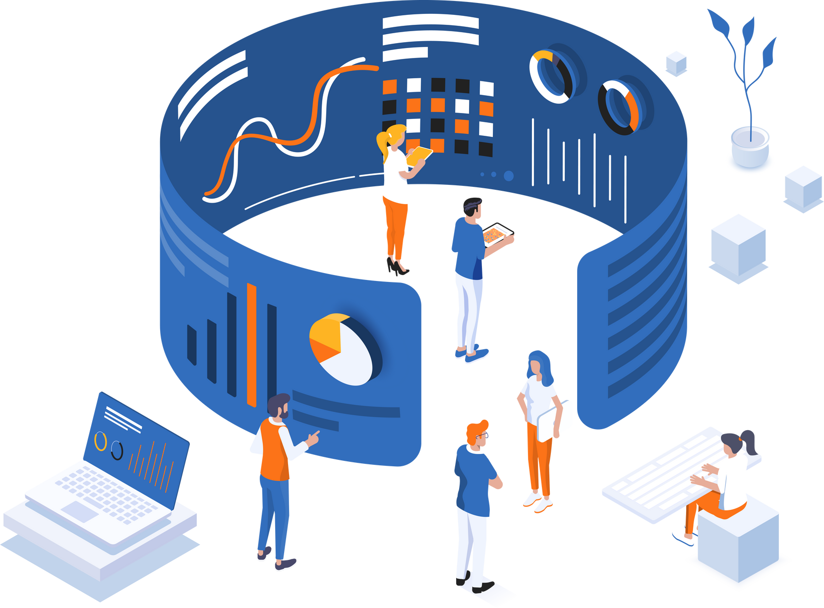 Advanced Analystics Isometric Business Illustration Concept